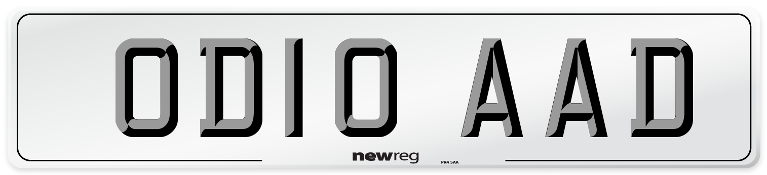 OD10 AAD Number Plate from New Reg